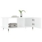 vidaXL Mesa de centro madera contrachapada blanco brillo 90x50x40 cm vidaXL Mesa de centro madera contrachapada blanco brillo 90x50x40 cm