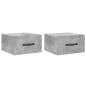 vidaXL Mesitas de noche de pared 2 uds color gris hormigón 35x35x20 cm vidaXL Mesitas de noche de pared 2 uds color gris hormigón 35x35x20 cm