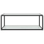 vidaXL Mesa de centro vidrio templado blanco 100x50x35 cm
