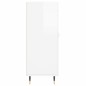 vidaXL Aparador de madera contrachapada blanco brillante 69,5x34x90 cm vidaXL Aparador de madera contrachapada blanco brillante 69,5x34x90 cm
