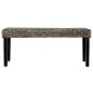 vidaXL Banco de ratán kubu y madera maciza de mango negro 110 cm vidaXL Banco de ratán kubu y madera maciza de mango negro 110 cm