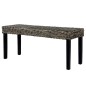 vidaXL Banco de ratán kubu y madera maciza de mango negro 110 cm vidaXL Banco de ratán kubu y madera maciza de mango negro 110 cm