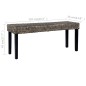 vidaXL Banco de ratán kubu y madera maciza de mango negro 110 cm vidaXL Banco de ratán kubu y madera maciza de mango negro 110 cm