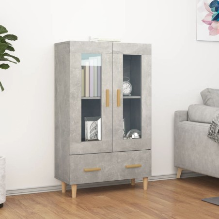 vidaXL Aparador de madera contrachapada gris hormigón 70x31x115 cm