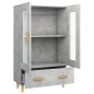 vidaXL Aparador de madera contrachapada gris hormigón 70x31x115 cm