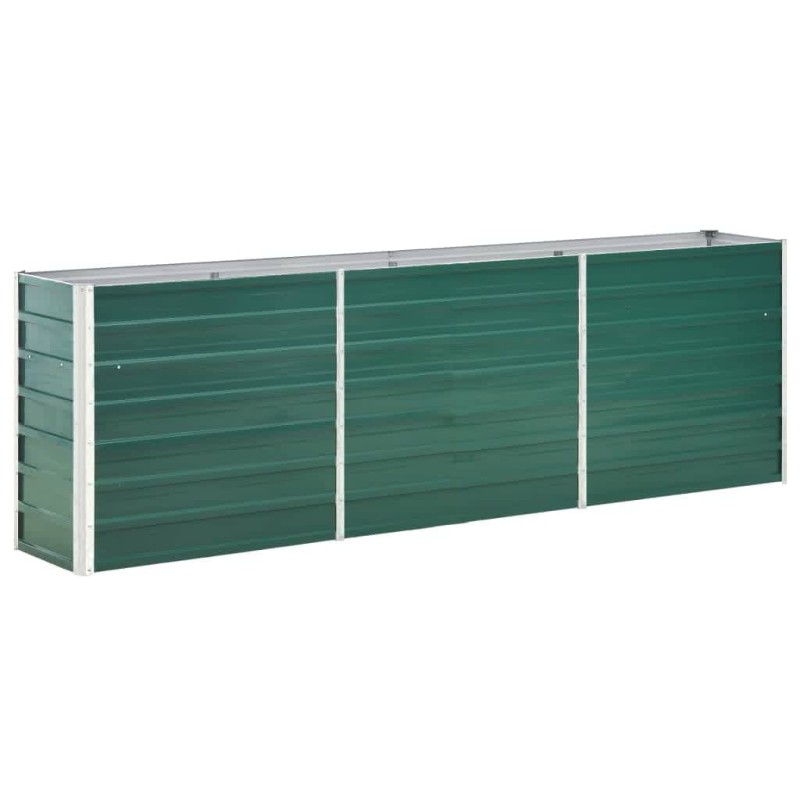 vidaXL Arriate de jardín de acero galvanizado verde 240x40x77 cm