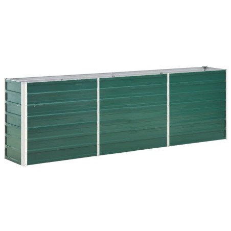 vidaXL Arriate de jardín de acero galvanizado verde 240x40x77 cm