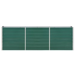 vidaXL Arriate de jardín de acero galvanizado verde 240x40x77 cm
