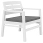 vidaXL Juego de muebles de jardín 4 piezas plástico blanco vidaXL Juego de muebles de jardín 4 piezas plástico blanco
