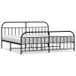 vidaXL Estructura de cama cabecero y pie de cama metal negro 200x200cm