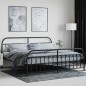 vidaXL Estructura de cama cabecero y pie de cama metal negro 200x200cm