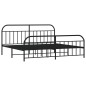 vidaXL Estructura de cama cabecero y pie de cama metal negro 200x200cm