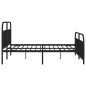 vidaXL Estructura de cama cabecero y pie de cama metal negro 200x200cm