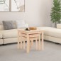 vidaXL Mesas apilables 3 unidades madera maciza de pino vidaXL Mesas apilables 3 unidades madera maciza de pino