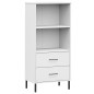 vidaXL Librería con 2 cajones OSLO madera maciza blanco 60x35x128,5 cm vidaXL Librería con 2 cajones OSLO madera maciza blanco 60x35x128,5 cm