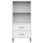 vidaXL Librería con 2 cajones OSLO madera maciza blanco 60x35x128,5 cm vidaXL Librería con 2 cajones OSLO madera maciza blanco 60x35x128,5 cm