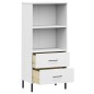 vidaXL Librería con 2 cajones OSLO madera maciza blanco 60x35x128,5 cm vidaXL Librería con 2 cajones OSLO madera maciza blanco 60x35x128,5 cm