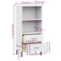 vidaXL Librería con 2 cajones OSLO madera maciza blanco 60x35x128,5 cm vidaXL Librería con 2 cajones OSLO madera maciza blanco 60x35x128,5 cm