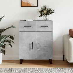vidaXL Aparador de madera de ingeniería gris hormigón 69,5x34x90 cm