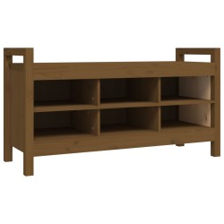 vidaXL Banco de recibidor madera maciza pino marrón miel 110x40x60 cm
