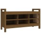 vidaXL Banco de recibidor madera maciza pino marrón miel 110x40x60 cm vidaXL Banco de recibidor madera maciza pino marrón miel 110x40x60 cm