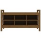 vidaXL Banco de recibidor madera maciza pino marrón miel 110x40x60 cm vidaXL Banco de recibidor madera maciza pino marrón miel 110x40x60 cm