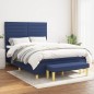 vidaXL Cama box spring con colchón tela azul 140x190 cm vidaXL Cama box spring con colchón tela azul 140x190 cm