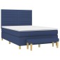 vidaXL Cama box spring con colchón tela azul 140x190 cm vidaXL Cama box spring con colchón tela azul 140x190 cm