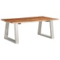 vidaXL Mesa de centro madera de acacia y acero inoxidable 100x60x40cm vidaXL Mesa de centro madera de acacia y acero inoxidable 100x60x40cm