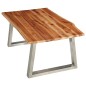 vidaXL Mesa de centro madera de acacia y acero inoxidable 100x60x40cm vidaXL Mesa de centro madera de acacia y acero inoxidable 100x60x40cm