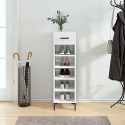 vidaXL Mueble zapatero madera contrachapada blanco brillo 30x35x105 cm
