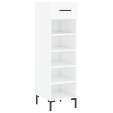 vidaXL Mueble zapatero madera contrachapada blanco brillo 30x35x105 cm
