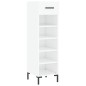 vidaXL Mueble zapatero madera contrachapada blanco brillo 30x35x105 cm