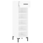 vidaXL Mueble zapatero madera contrachapada blanco brillo 30x35x105 cm