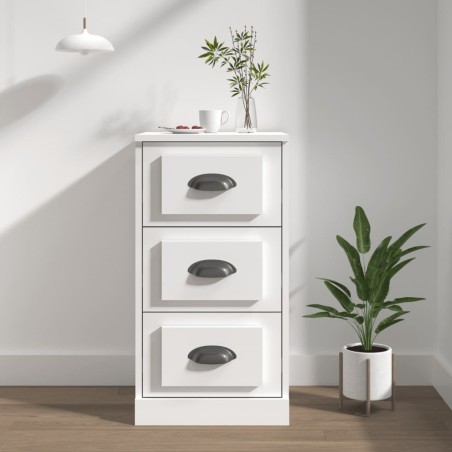 vidaXL Aparador de madera contrachapada blanco 36x35,5x67,5 cm