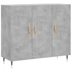 vidaXL Aparador de madera de ingeniería gris hormigón 90x34x80 cm