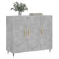 vidaXL Aparador de madera de ingeniería gris hormigón 90x34x80 cm vidaXL Aparador de madera de ingeniería gris hormigón 90x34x80 cm