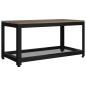 vidaXL Mesita auxiliar MDF y hierro gris y negro 90x45x45 cm vidaXL Mesita auxiliar MDF y hierro gris y negro 90x45x45 cm