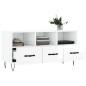 vidaXL Mueble de TV madera contrachapada blanco brillo 102x36x50 cm vidaXL Mueble de TV madera contrachapada blanco brillo 102x36x50 cm