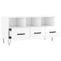 vidaXL Mueble de TV madera contrachapada blanco brillo 102x36x50 cm vidaXL Mueble de TV madera contrachapada blanco brillo 102x36x50 cm
