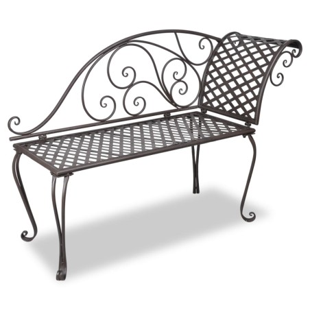 vidaXL Banco tumbona de jardín acero marrón envejecido 128 cm
