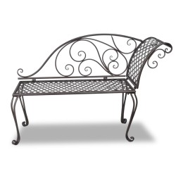 vidaXL Banco tumbona de jardín acero marrón envejecido 128 cm