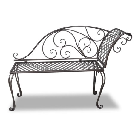 vidaXL Banco tumbona de jardín acero marrón envejecido 128 cm