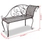 vidaXL Banco tumbona de jardín acero marrón envejecido 128 cm vidaXL Banco tumbona de jardín acero marrón envejecido 128 cm