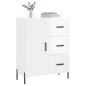 vidaXL Aparador de madera contrachapada blanco brillante 69,5x34x90 cm vidaXL Aparador de madera contrachapada blanco brillante 69,5x34x90 cm
