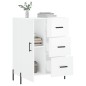 vidaXL Aparador de madera contrachapada blanco brillante 69,5x34x90 cm vidaXL Aparador de madera contrachapada blanco brillante 69,5x34x90 cm