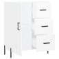 vidaXL Aparador de madera contrachapada blanco brillante 69,5x34x90 cm vidaXL Aparador de madera contrachapada blanco brillante 69,5x34x90 cm
