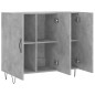 vidaXL Aparador de madera de ingeniería gris hormigón 90x34x80 cm vidaXL Aparador de madera de ingeniería gris hormigón 90x34x80 cm