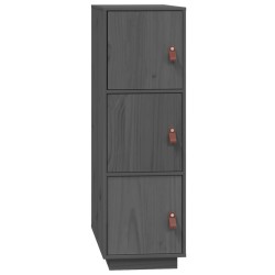 vidaXL Aparador alto de madera maciza de pino gris 34x40x108,5 cm