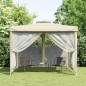 vidaXL Cenador con doble techo tela crema 3x3x2,68 m